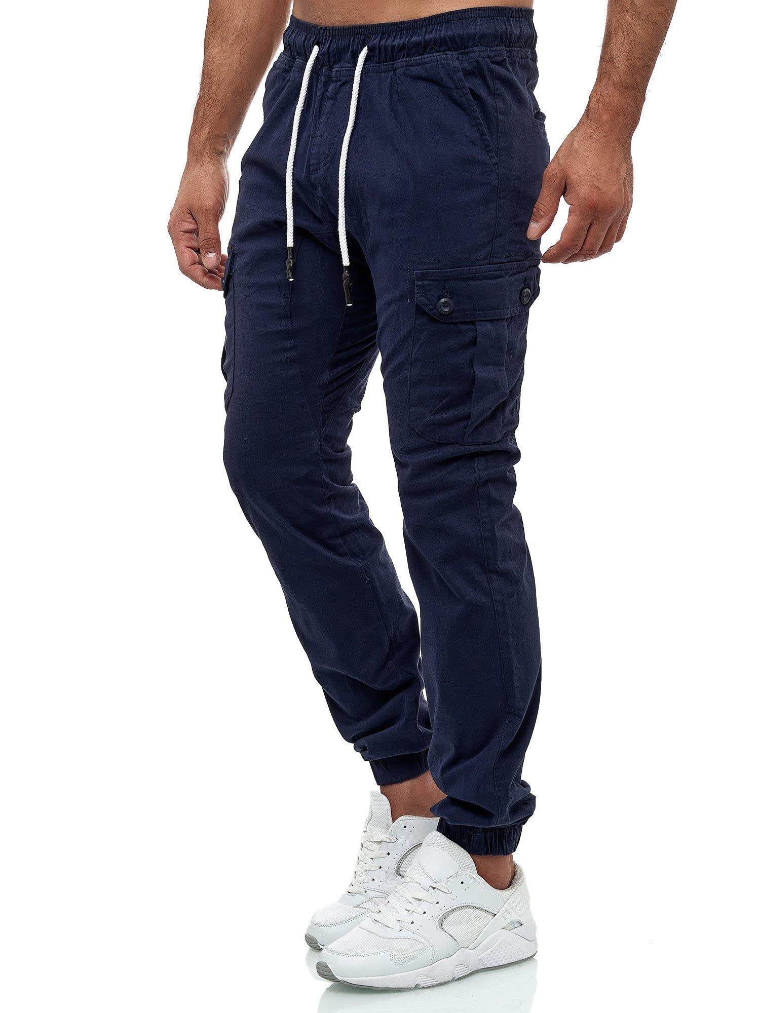 Tazzio Pantaloni cargo da uomo Jogger Chino Regular Fit Jeans 16610