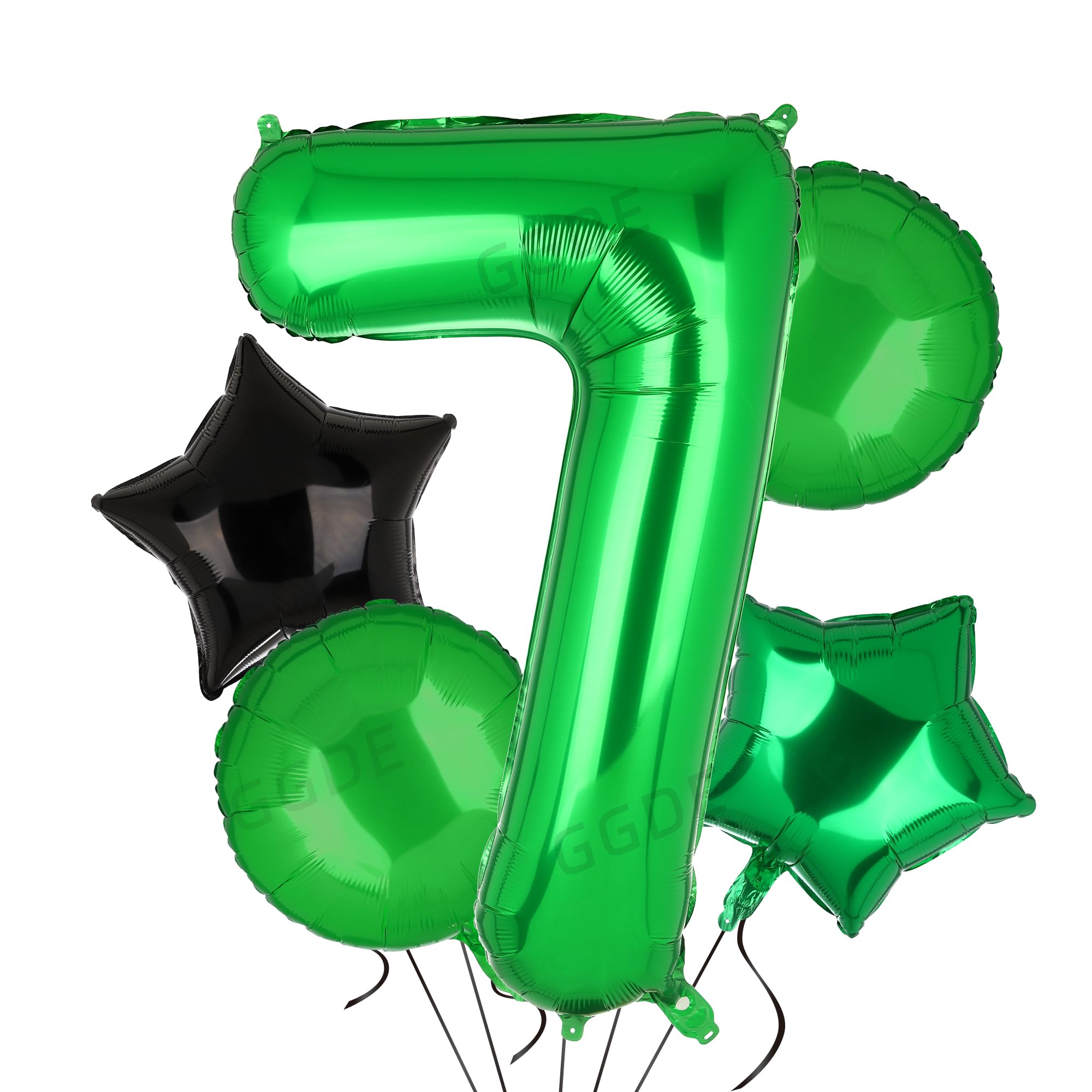 Dark Green Number 7 Balloons 40 Inch Big Mylar Digital Balloon Boys Football Soccer Theme Anniversary Jungle Animals Dinosaur 7th Birthday Party Decor