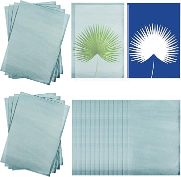 Cyanotype Sun Printing Paper Kit 8.38X5.90 Inch 32 Sheets with Press Panel Solar Activated Sun Paper for Diy Art Crafts