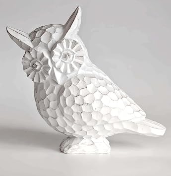 3.5" Vintage White Owl Figurine Statue,Shelf Decor Home Accent Gift for Owl Lovers