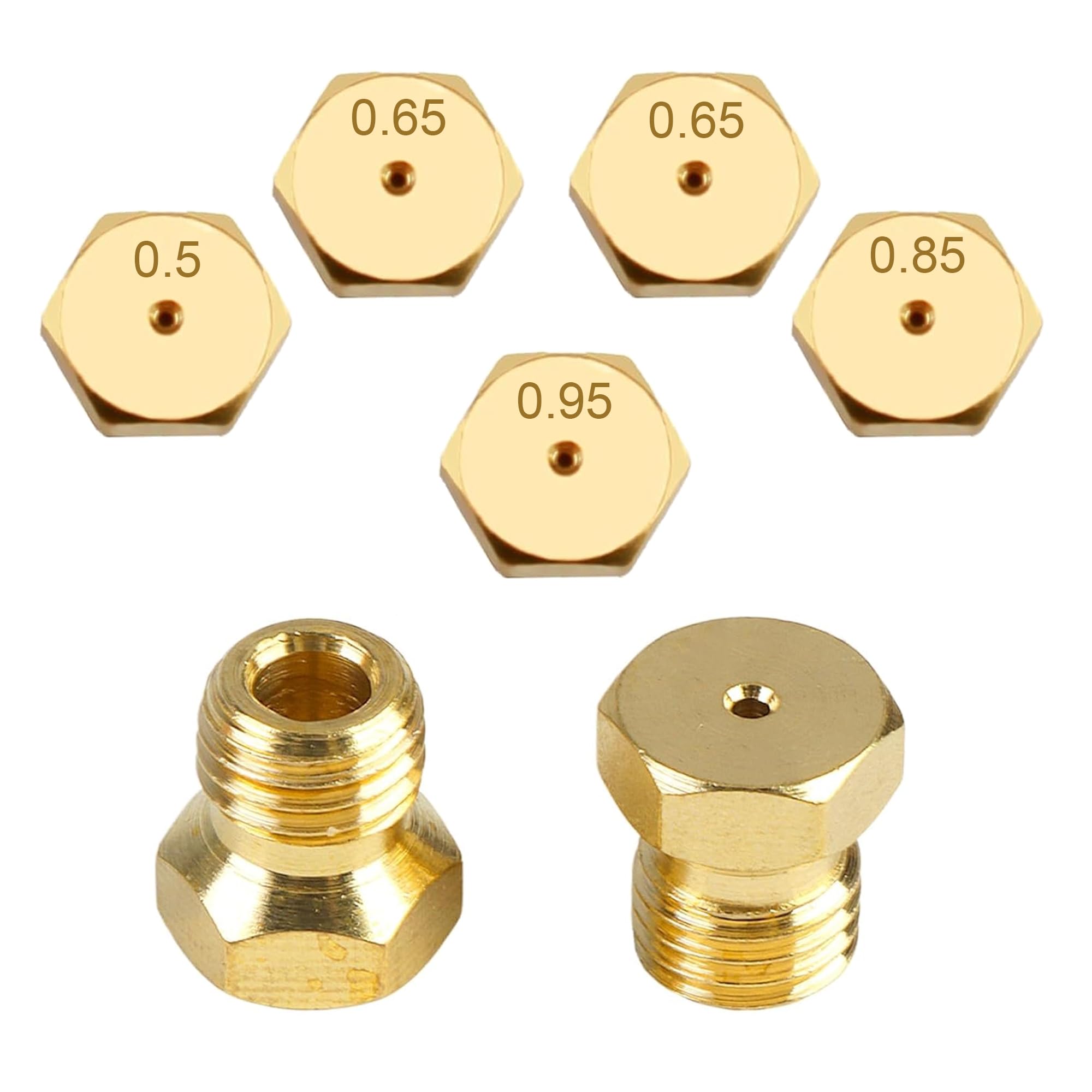 15 pièces Gicleur gaz Butane Universels[2x(0.5 0.65 0.7 0.80 0.87 0.90 0.95)   1.02], Jeu de Conversion pour GPL, Injecteur de Gaz Gicleur Bouteille | Leroy Merlin