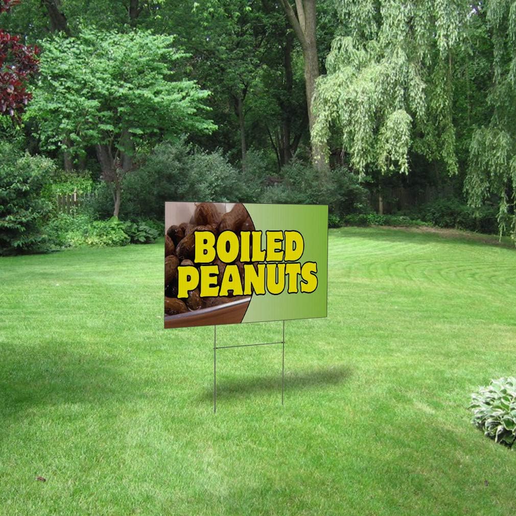 Weatherproof Yard Sign Boiled Peanuts Restaurant Cafe Bar B Green Lawn Garden Bistros & CAF S 18x12 Inches 2 Sides Print