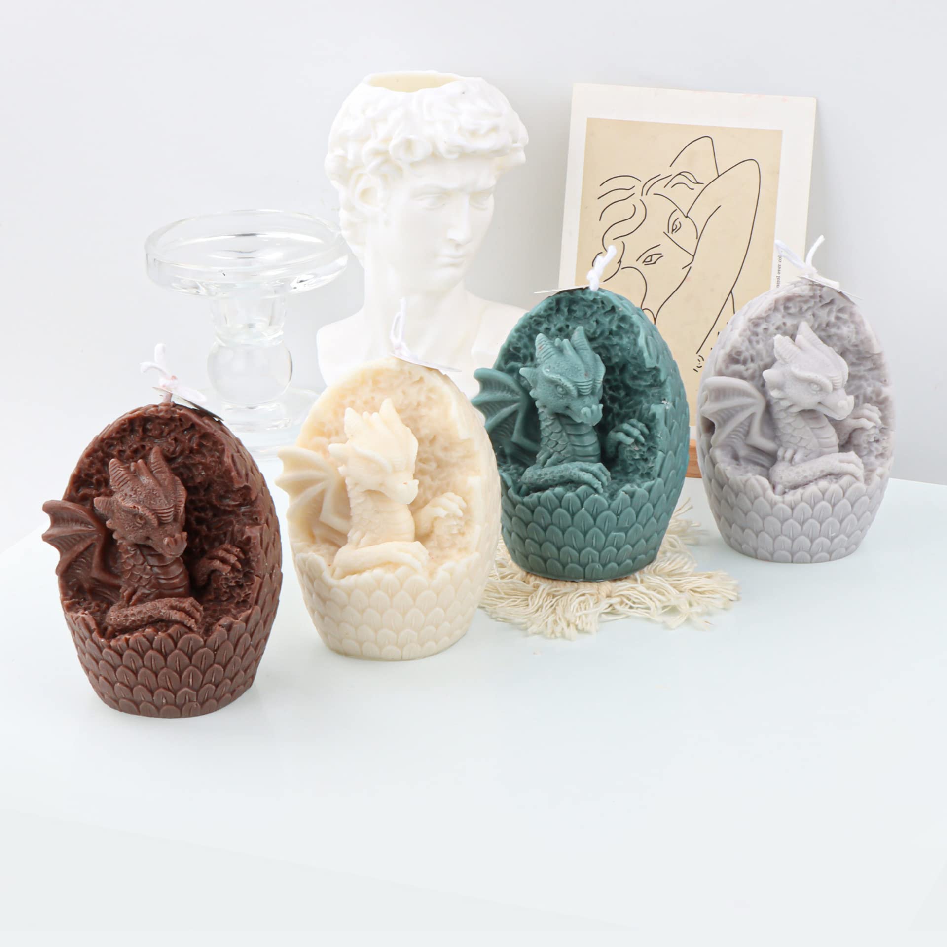 Stampo in silicone 3D a forma di drago, per candele, animali, per sapone, in resina, per decorazioni per torte, cioccolato, sapone, cera di soia, ornamenti artigianali