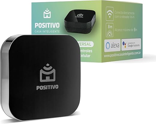 Smart Controle Universal Wi-Fi Positivo Casa Inteligente, All-in-One, Controle Pelo Celular ou Comando de Voz, Infravermelho, Rede 2.4 GHz, Bivolt...