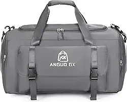 Bolsa grande de Viagem Esportiva academia Feminina, Grande Capacidade, Compartimento com Zíper e impermeável, alça de ombro e vira mochila (cinza)