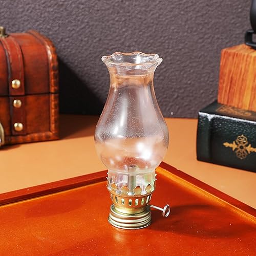 Miniatura 8 de 1 juego de lámpara de aceite de vidrio transparente de 1.7 x 3.5 pulgadas para chimenea, lámpara de aceite para chimenea, luz de huracán de repuesto