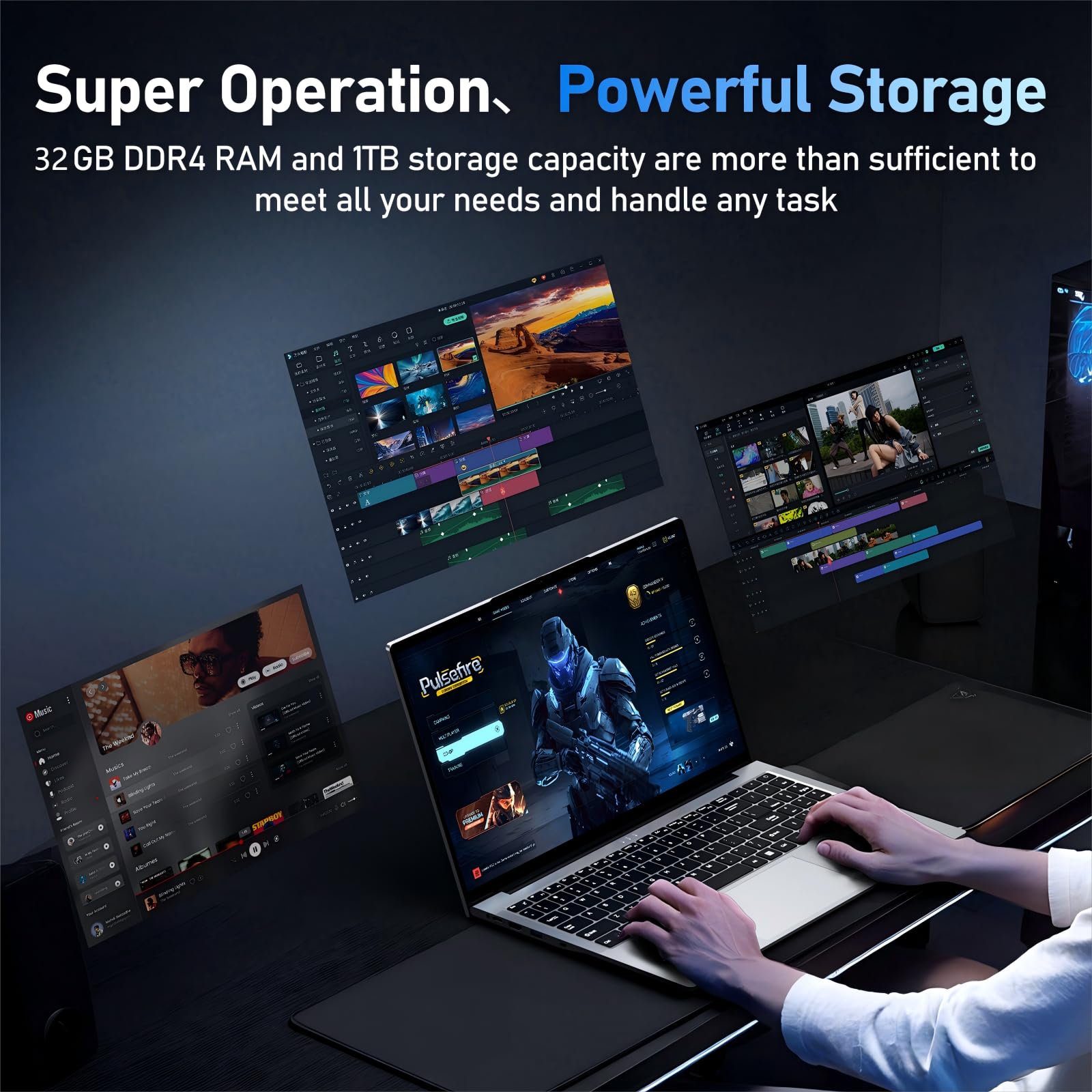 Nuovo PC Portatile 15.6 Pollici Core i9-11900H(fino a 4.9GHz) Gaming Laptop 32GB RAM 1TB SSD Win11 Iris Xe GPU 1920×1080 Notebook con RJ45, Type-C, WIFI6, BT5.2, USB3.0, HDMI, Tastiera Retroilluminata