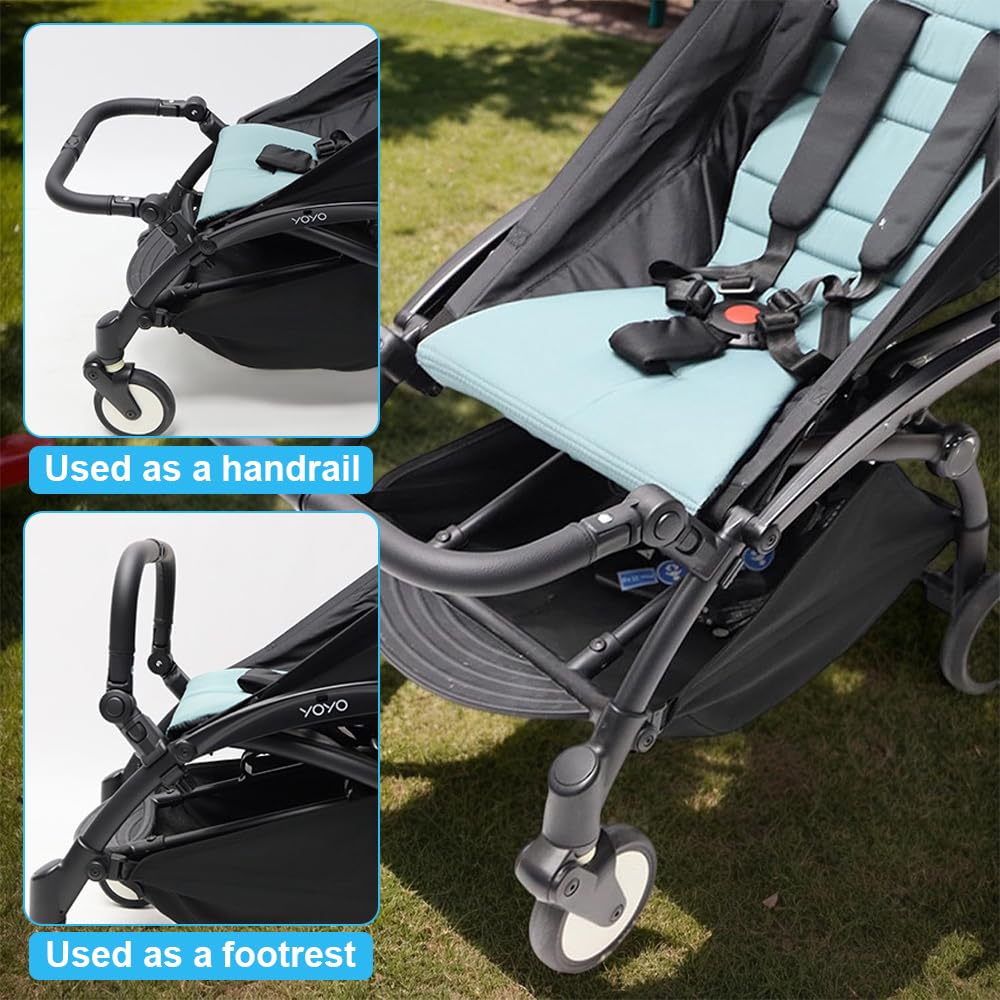 Bracciolo Per Passeggino, 37x25cm Universale Passeggino Paraurti Bar, Barra Paraurti Per Passeggino, Maniglione Per Passeggino Regolabile E Rimovibile, Passeggino Parti Accessori(Nero)