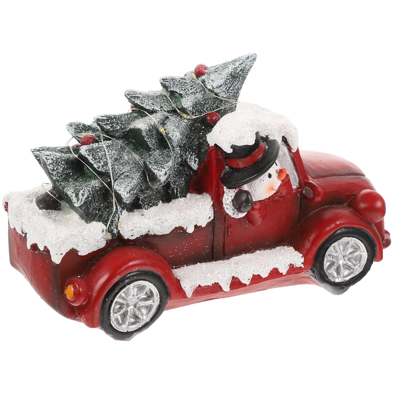 Camion Rouge Noël résine LED pour réussir votre décoration sans effort
