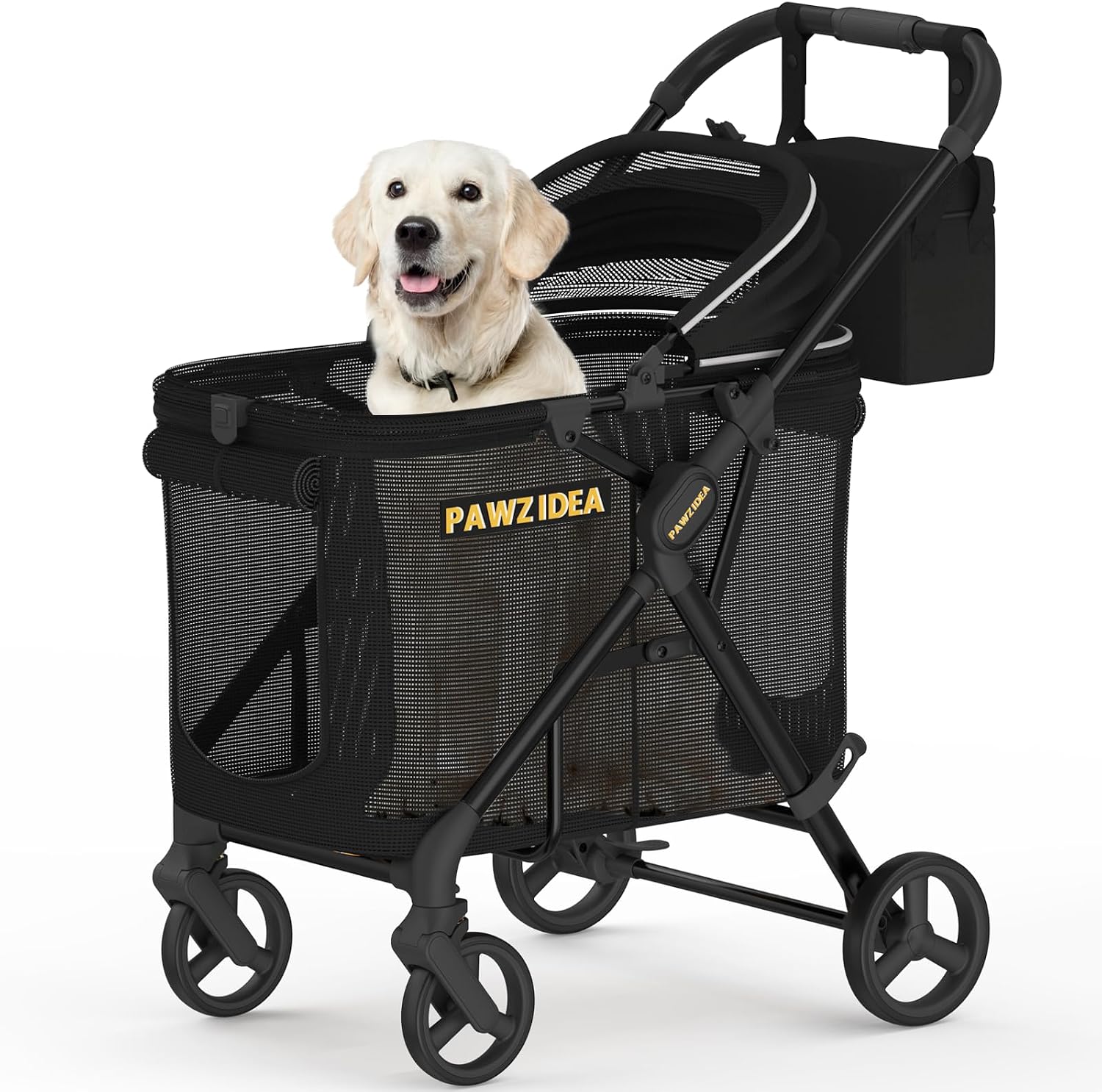 Heavy-Duty Dog Stroller with Reversible Canopy