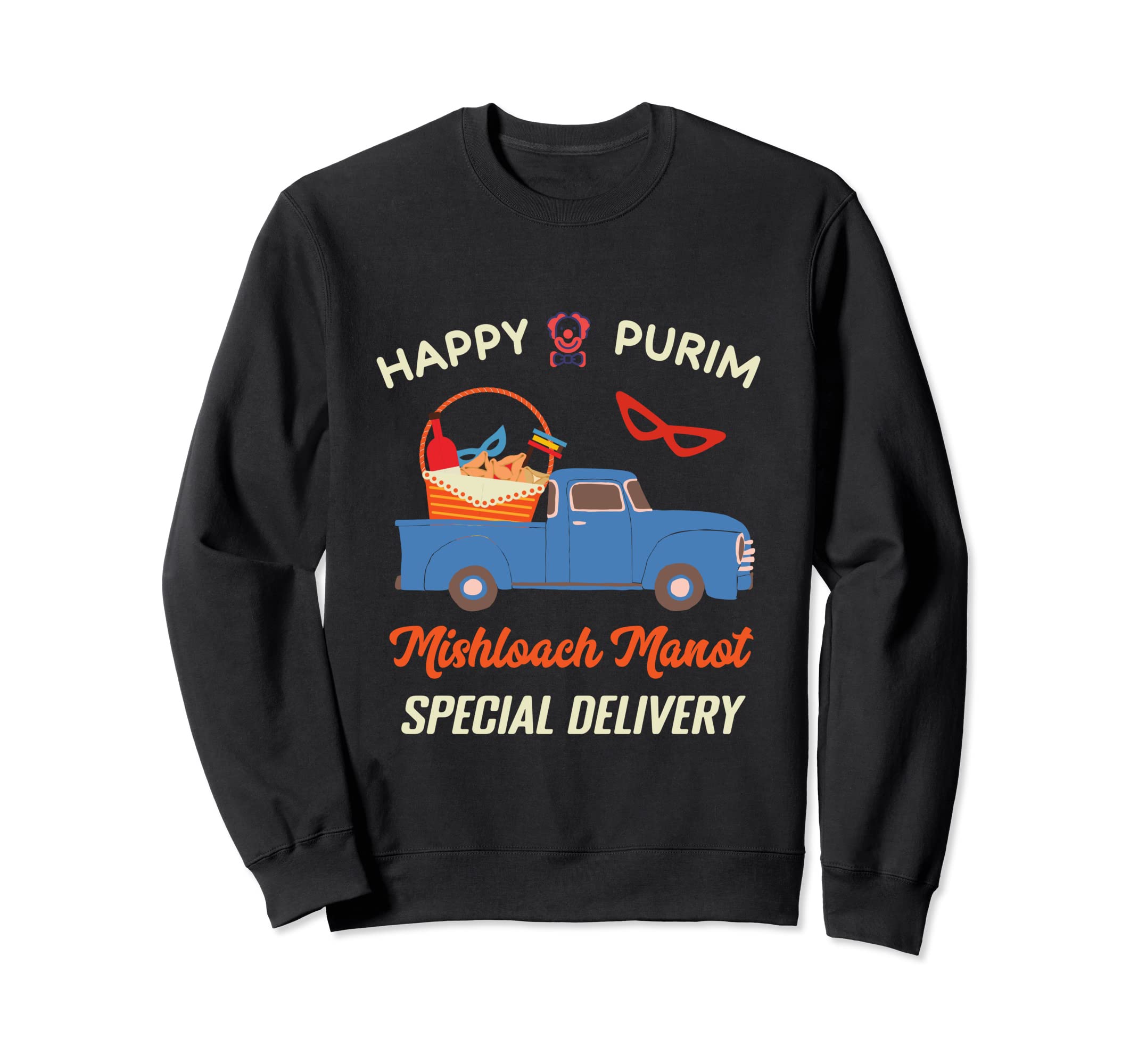 Purim Costume Mishloach Manot Delivery Truck Kids Candy Sweatshirt
