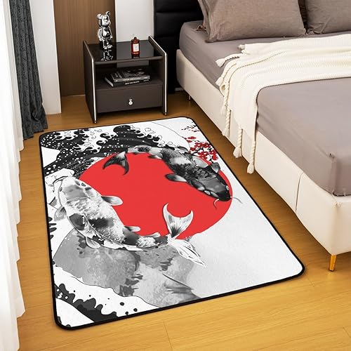 Miniatura 3 de Mount Fuji - Alfombra decorativa de 6 pies 6 pulgadas x 4 pies 11 pulgadas, para sala de estar o dormitorio, estilo japonés, alfombra temática de