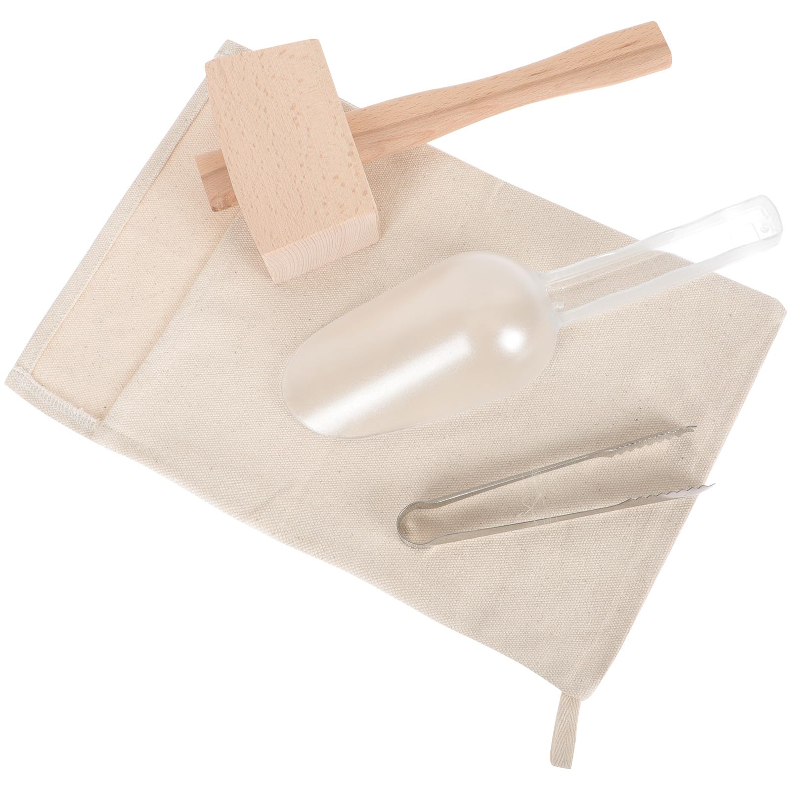 Housoutil Juego de Bolsa para Hielo Picado Mazo de Madera Plegable y Resistente, Accesorios para Cocina y Bar, Adecuado para Restaurante