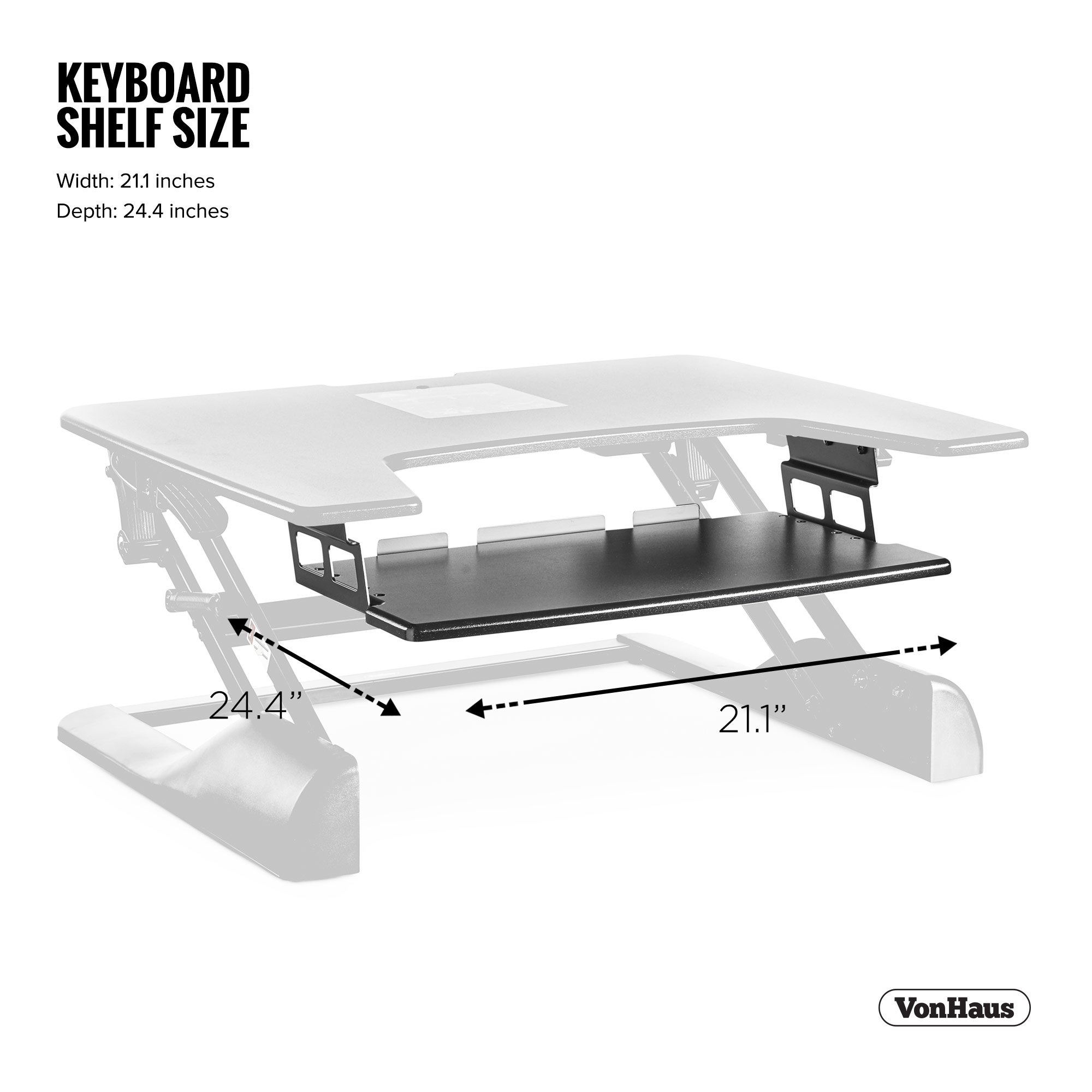 VonHaus Sit Stand Desk Height Adjustable Sitting Standing Workstation