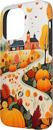 Miniatura 2 de iPhone 14 Pro Max Hojas otoño calabaza patrón otoño color hojas caso