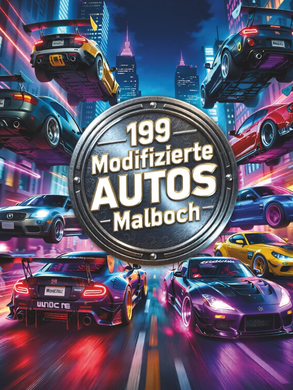 199 Modifizierte Autos Malbuch: Für autobegeisterte Kinder und Jugendliche: Modifizierte Autos, kreative Designs und stundenlanger Malspaß