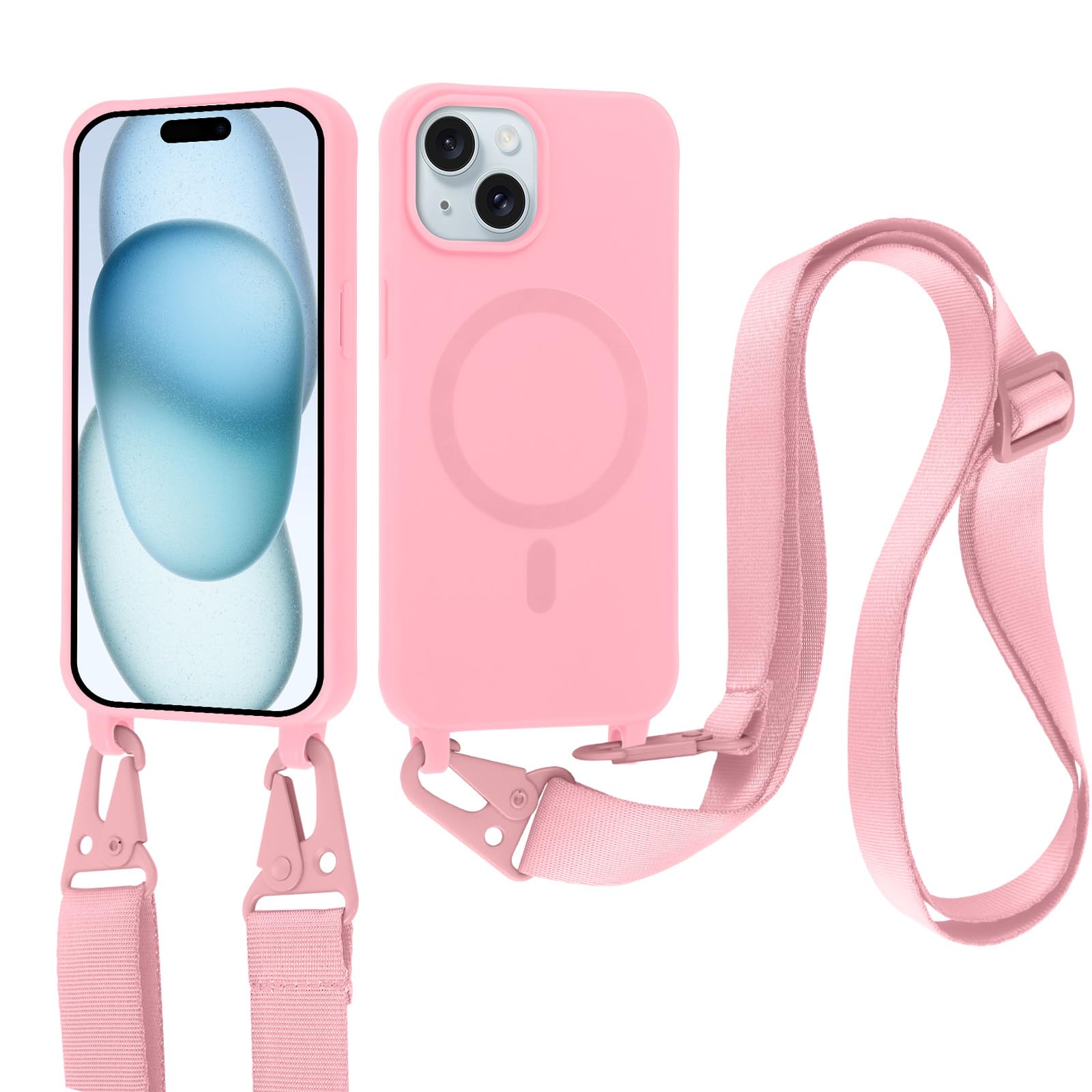 Jrkvniv Coque Pour IPhone 14 Pro Avec Cordon, IPhone 14 Pro Collier Étui Silicone Avec Tour De Cou Lanière, Réglable, Amovible, Antichoc Bumper Housse IPhone 14 Pro Lanyard, Brun