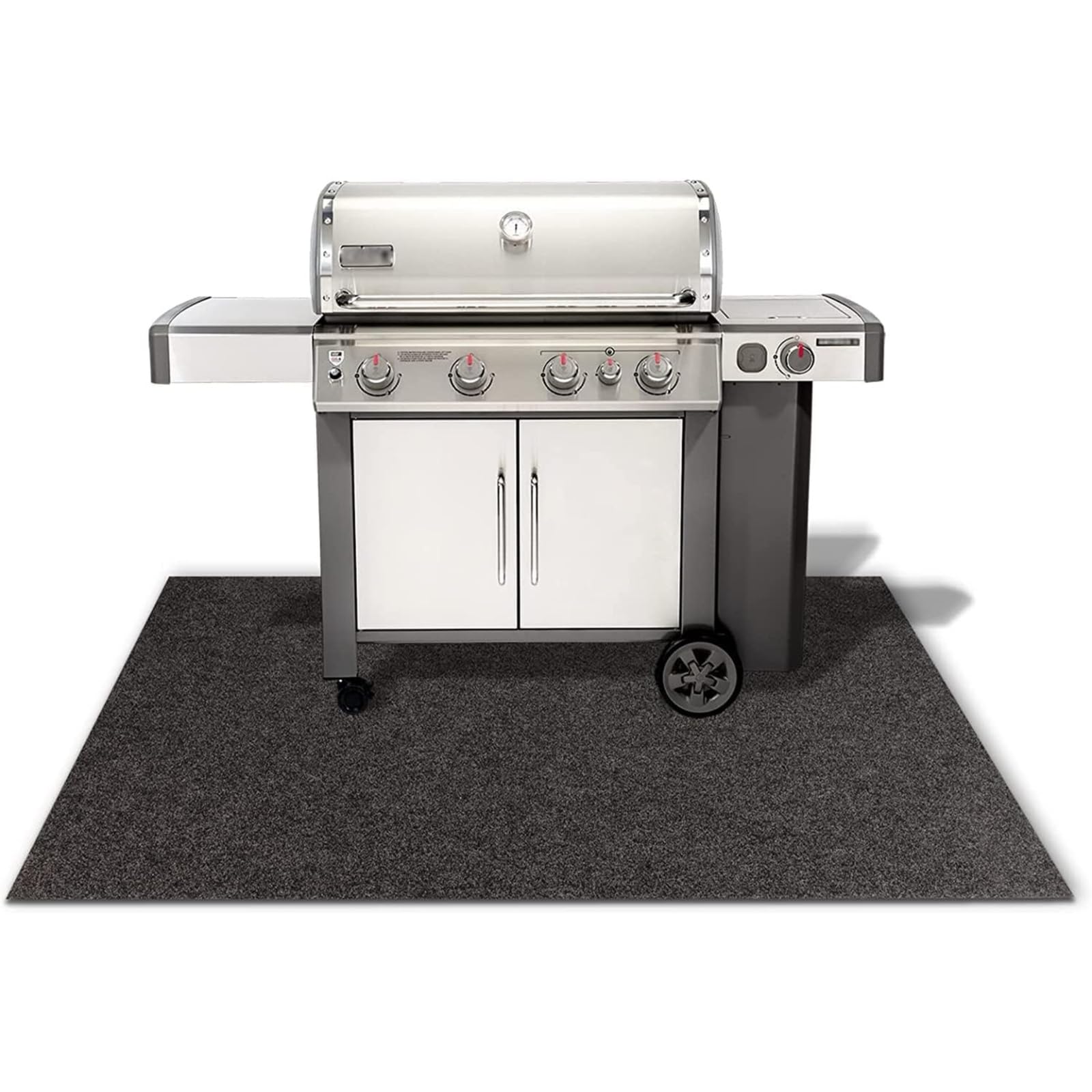 KARAT Tapis de Protection pour Barbecue 200 x 200 cm - Antidérapant & Résistant aux Hautes Températures - Retardateur de Flamme, Ultra-Robuste, Nettoyage Facile et Usage Extérieur Toutes Saisons