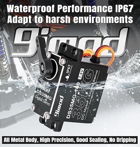 Miniatura 4 de Servo motor de dirección RC de alto par a prueba de agua de 77.2 lbs, potente y rápido engranaje de metal completo digital de alta velocidad servo