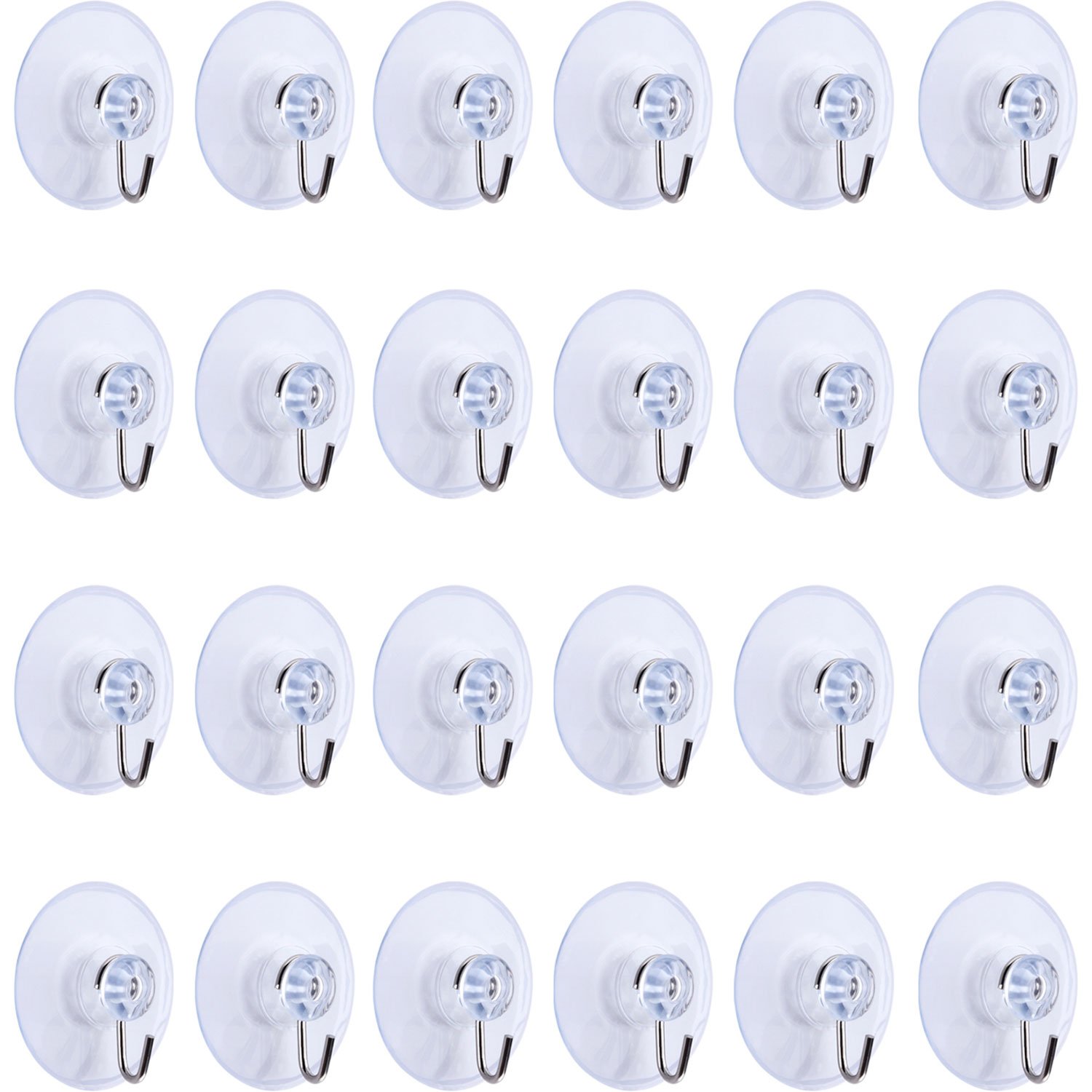 Mudder Transparent 24 Pieces Bathroom Kitchen Suction Cup Wall Hook Hanger (45Mm)