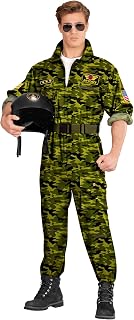 Kampfjet Pilot Kostüm für Herren - Flieger Overall | Grün