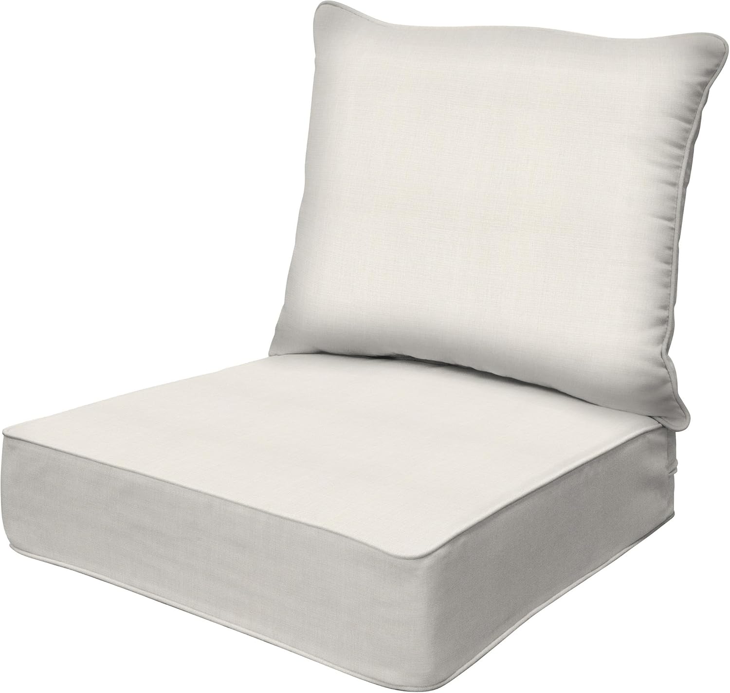 Photo 1 of Honeycomb Outdoor Deep Seat, 24 x 23, Textured Solid Bone Chair Cushion for Patio Furniture