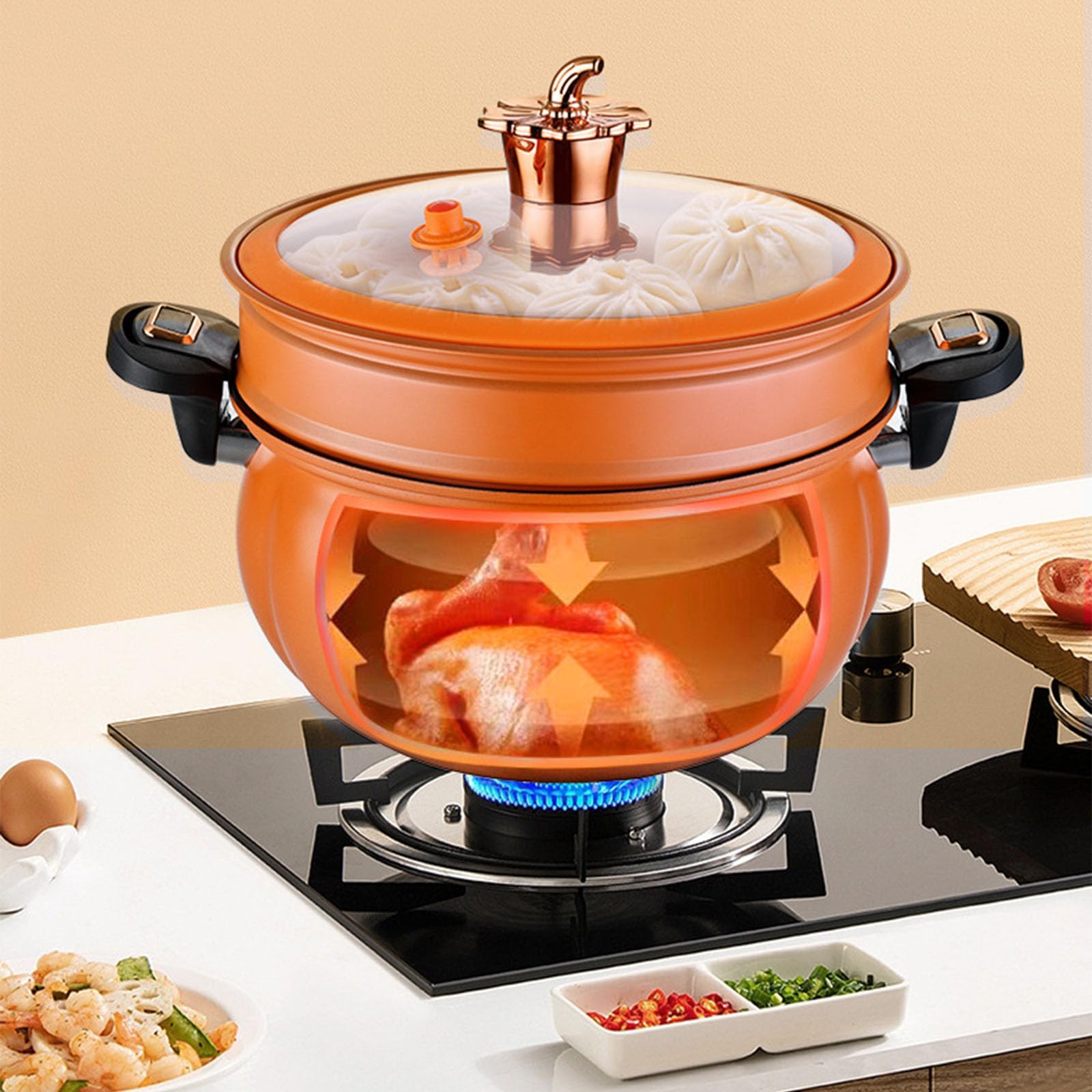 Pressure Cooker Pumpkin Micro Multi-Function Non Stick Frying Kitchen