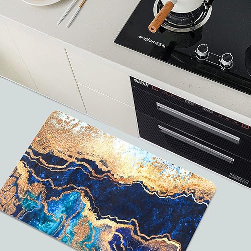 Miniatura 7 de Tapete de baño de tierra de diatomeas, mármol de arena azul, suave, sin arrugas, antideslizante, súper absorbente, de secado rápido, para baño,