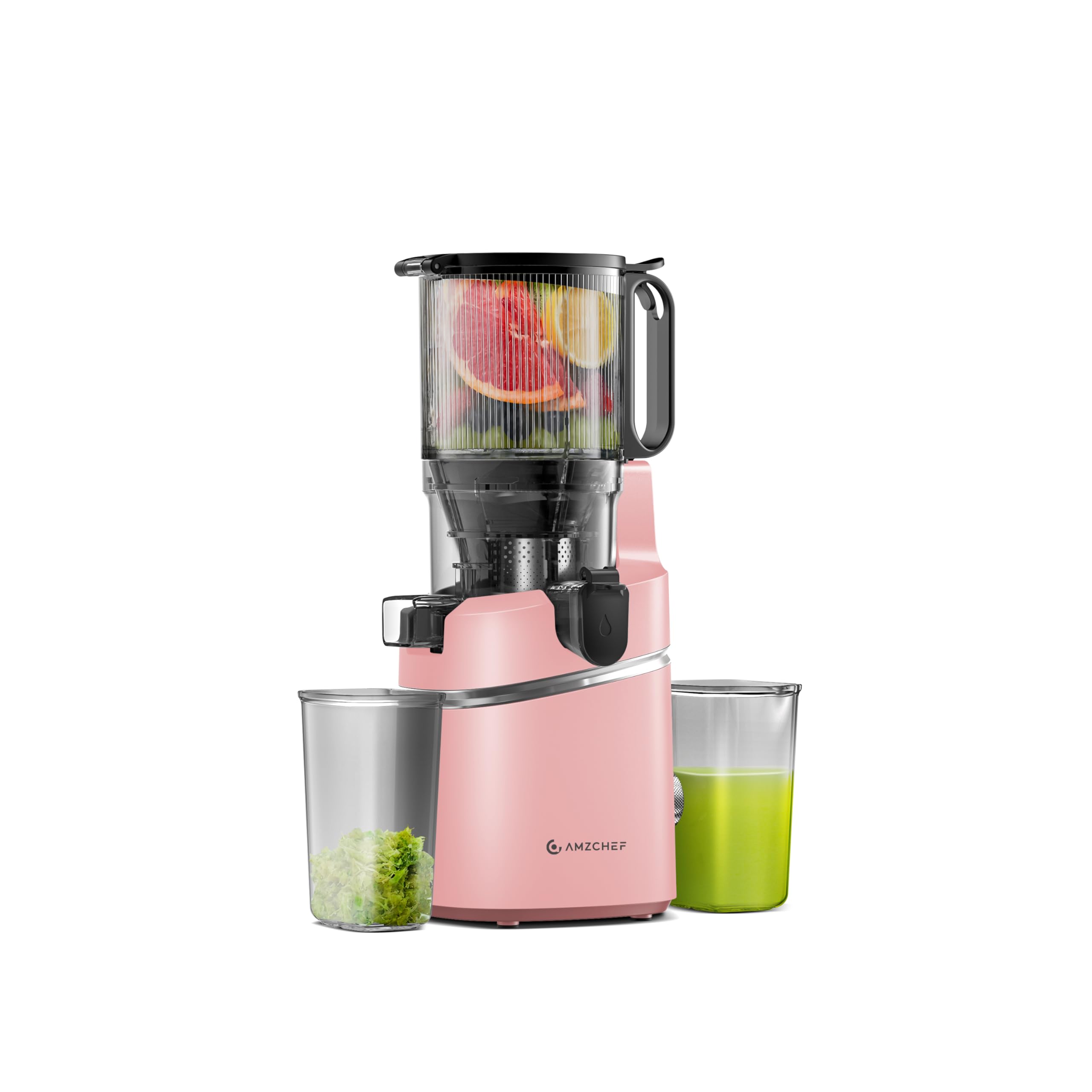 AMZCHEF Juicer Machines 5 8 Extra Self-Feeding Cold Press Juicer for Whole Vegetable Fruit Juice Extractor Machine with