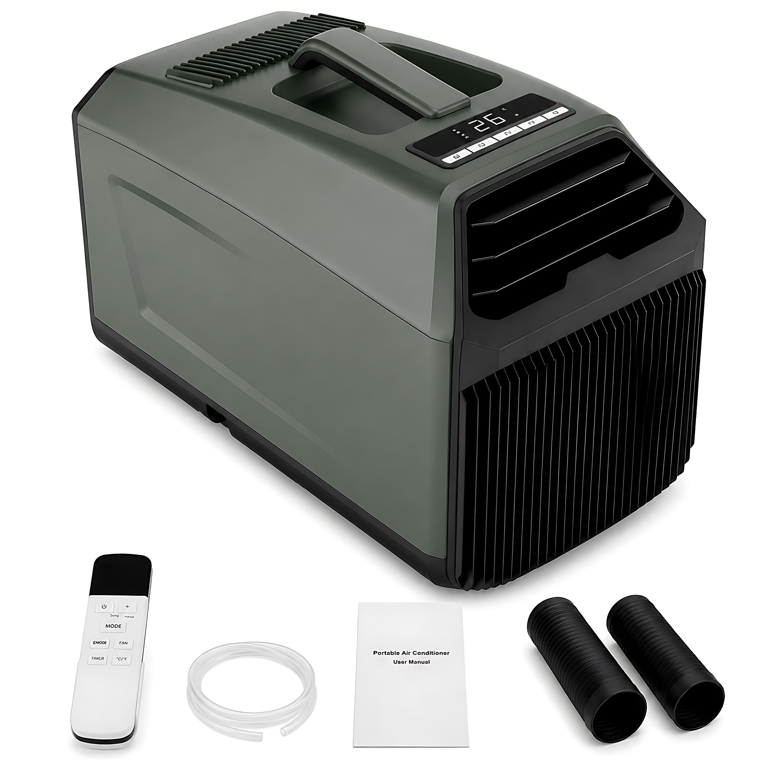 KPOUYYDS Mini Air Conditioner, RV AC Unit - 5100/4500 BTU Portable Cooler, True Dual-Rotor Compressor, 330W Energy Saving, Self-Evaporating for Off-Grid Camping, Van Life, Tent, Bedroom 4500BTU/AC