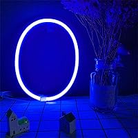 Vista 14 de Letras de neón azules, letreros LED que funcionan con pilas, luces LED del alfabeto, letrero de marquesina, letras decorativas de marquesina, luces