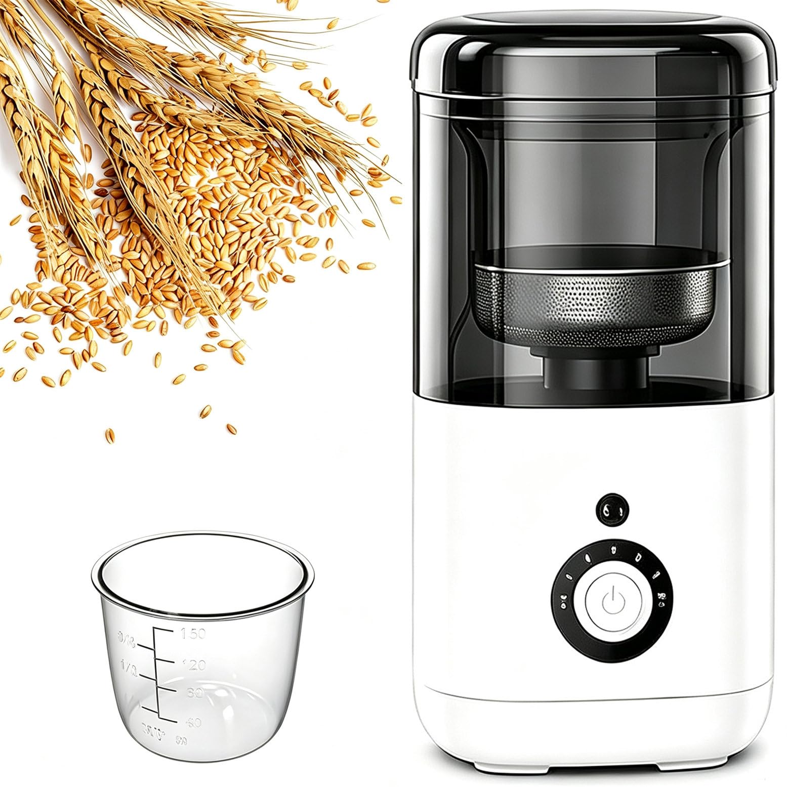 Młynek Do Ryżu 4300W, Pojemność 480 Ml | Automatyczny Separator Otrębów Ryżowych Z Miarką, 7 Biegów, Dokładność Mielenia, 3 Minuty, łatwy Do Czyszczenia