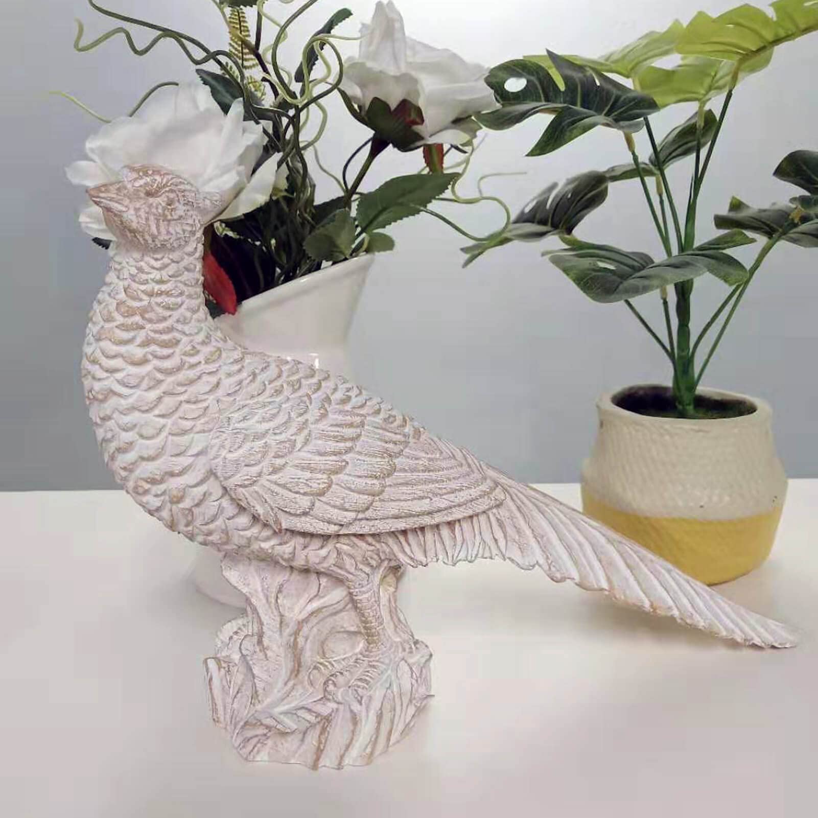 Amazon.co.jp: 樹脂製 キジの置物 室内装飾 - 33.02cm ビッグバード像