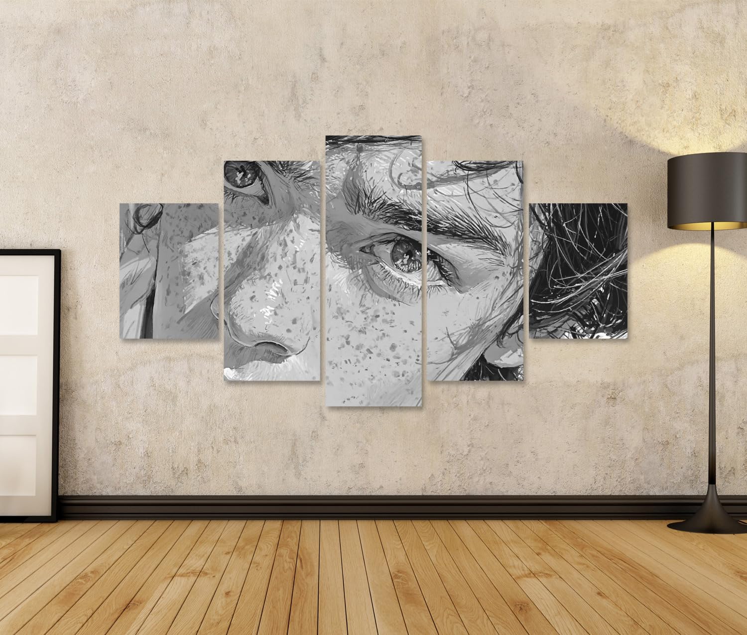 islandburner Bild auf Leinwand Fesselndes Porträt Kunstdruck Wohnzimmer Für Kunstliebhaber - 5-teilig