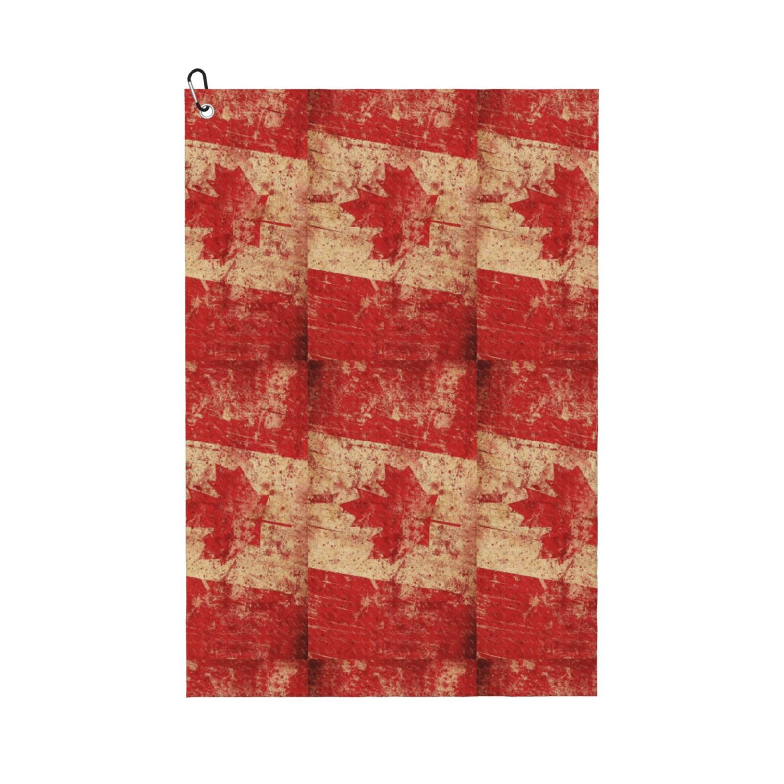 peiyeety Canada Flag Art Microfiber Golf Towel with Carabiner Clip, 16x24 Inch Absorbent Waffle Weave Towel for Golf Bags