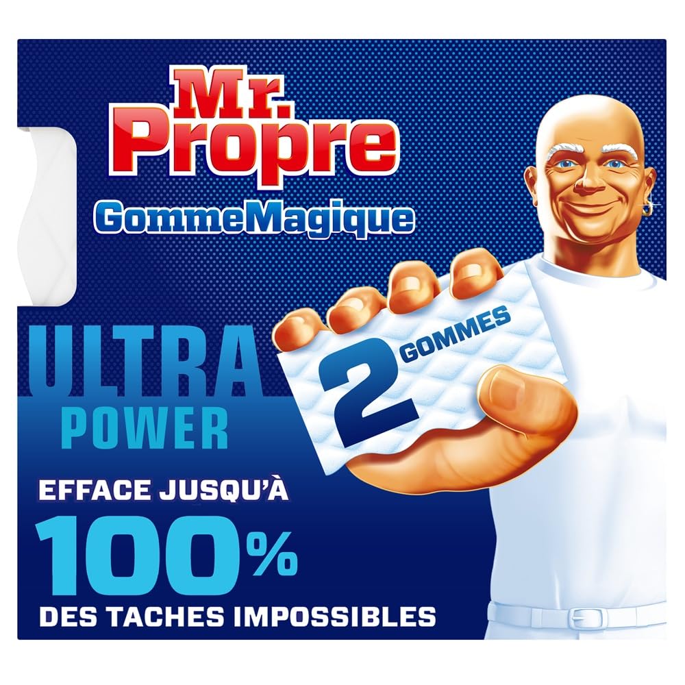 Mr. Propre Gomme Magique Ultra Power Lot de 2 Nettoyant Multi-Surfaces