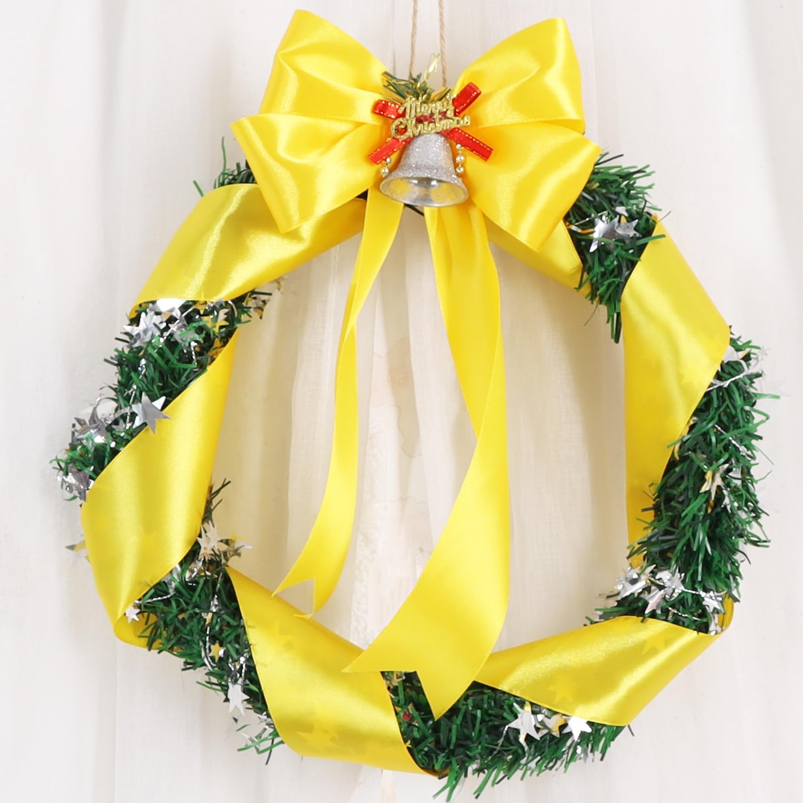 Satijnen lint,Stoffen lint, Kerstdag Decoratief lint Goudgeel
