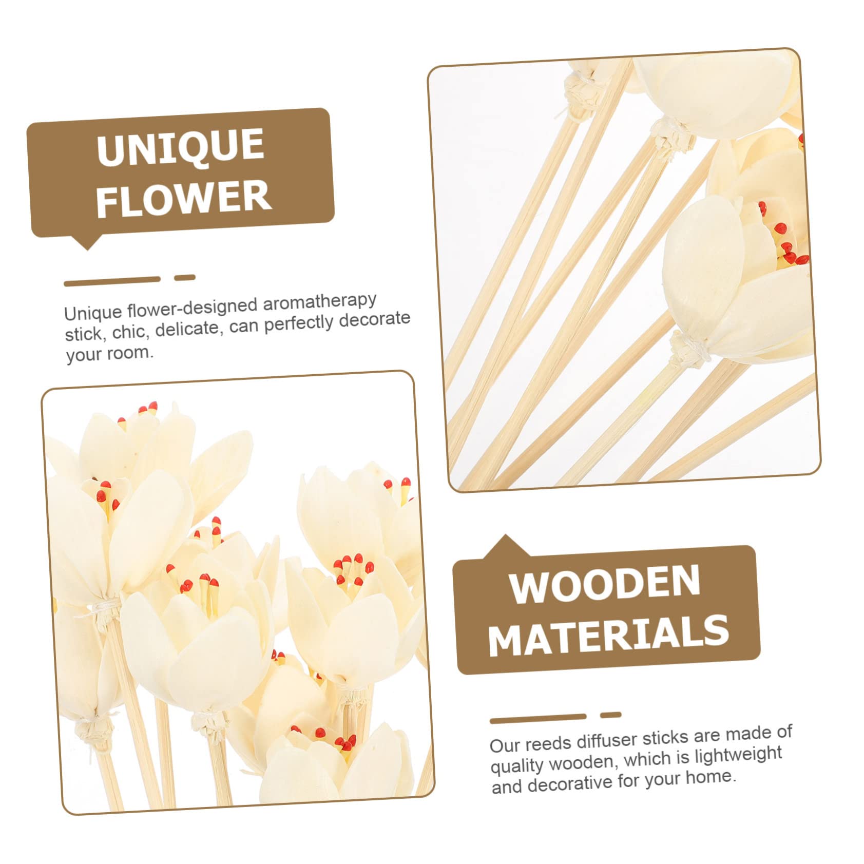 Cabilock 40 STK Aromatherapie-Rattan wohnungseinrichtung wohnungsdeko beige Geschenkidee Diffusoren zum Selbermachen ätherisches Öl Öl-Diffusor-Sticks Blumen-Diffusor-Sticks hölzern