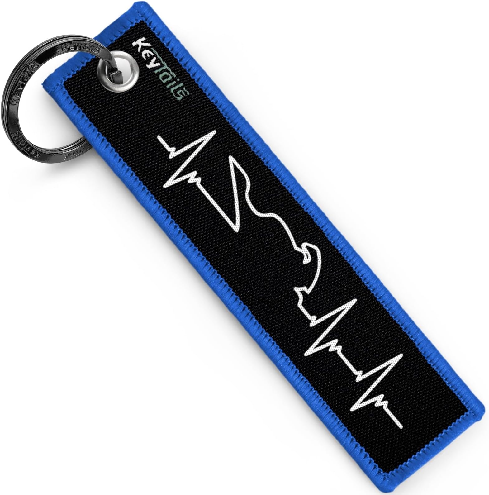 KEYTAILS Keychains, Premium Quality Key Tag for Motorcycle, Car, Scooter, ATV, UTV [Sportbike - Heartbeat]