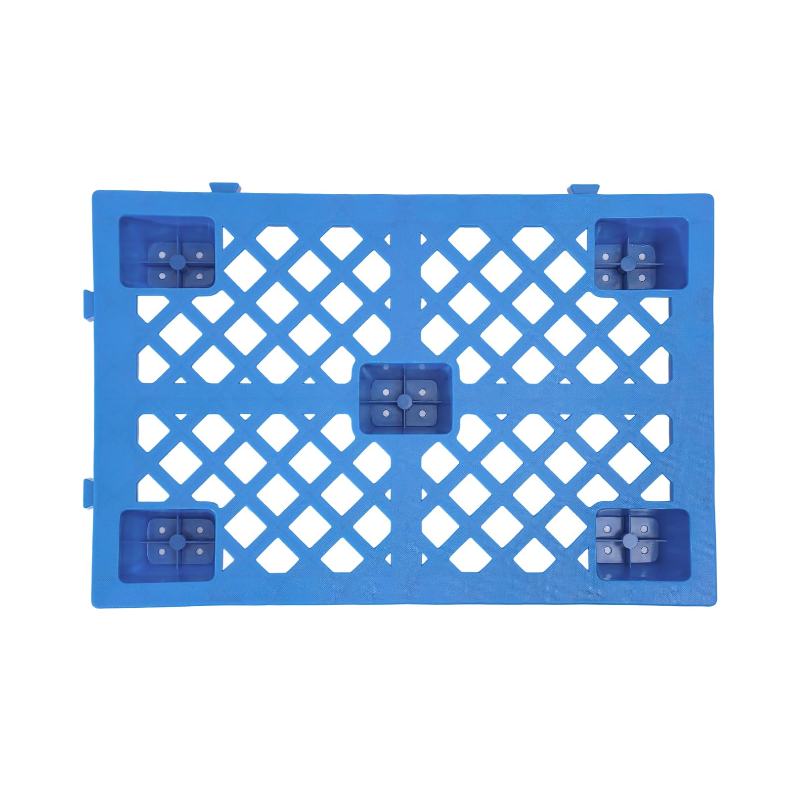 Juego de 6 paletas ligeras de plástico 60 × 40 × 10 cm, apilables de HDPE/PP azul, paletas de almacenamiento universales con capacidad de carga de 100 kg, para almacén, cocina, balcón, trastero