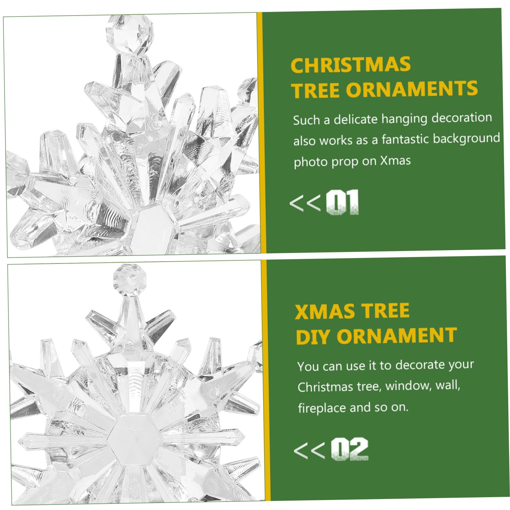 50stücke Schneeflocken Weihnachtsbaum Dekoration Hängend für Weihnachtsdeko mit Schneeflockenmotiv als Weihnachtsbaumschmuck und Party-deko