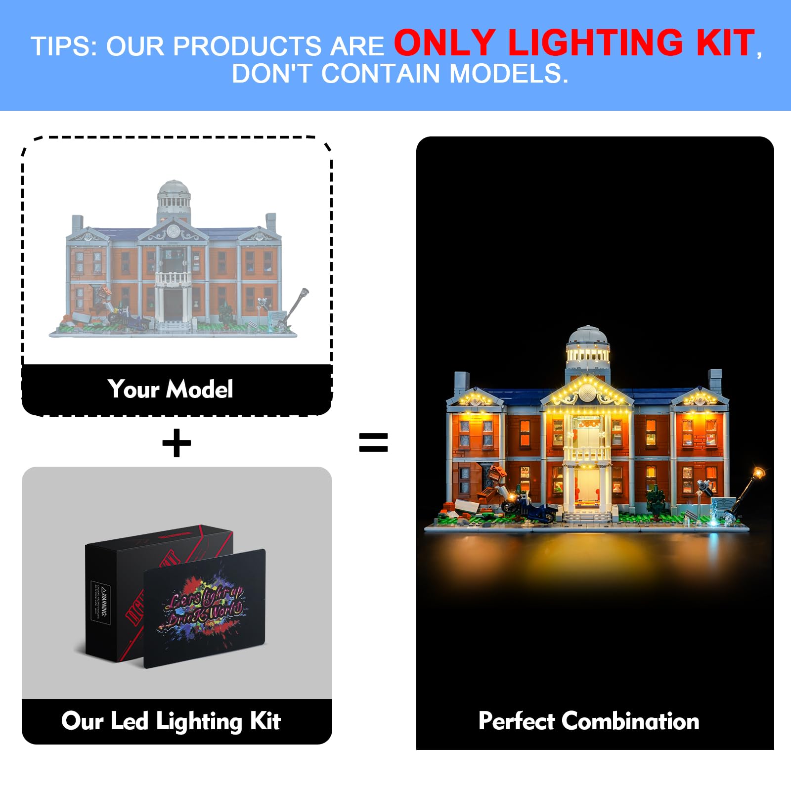 LocoLee Led Light Set Compatible with Lego X-Men: The X-Mansion Led Decoration Lighting Kit Compatible with Lego 76294 Building Blocks Model,Only Lights Set,No Model - Image 2