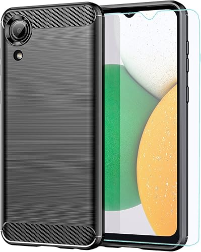 Samsung A03 Core case,Galaxy A03 Core case,with HD Screen Protector, Shock-Absorption Flexible TPU Bumper Soft Rubber Protective Case Cove for