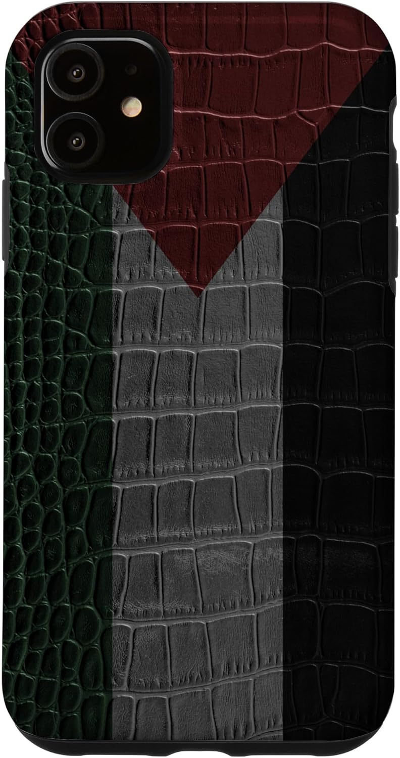 Palestine Flag and Crocodile Print - Palestinian Pride Case for iPhone 14 Pro