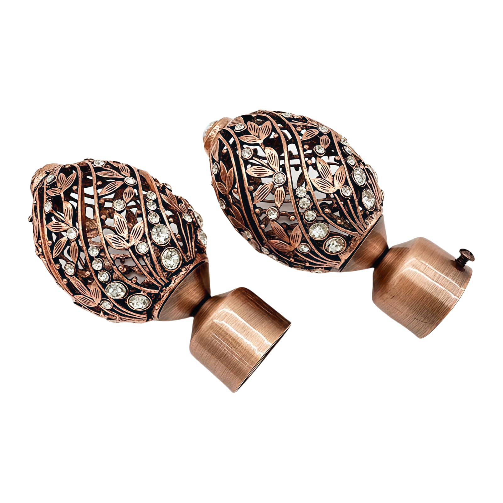 Curtain Pole Ends 19mm 25mm 28mm zinc alloy material diamond inlaid hollow craft Roman rod end decorative head