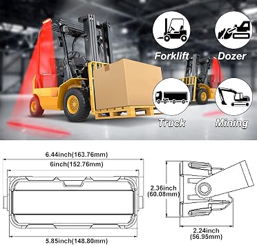 MOVOTOR Forklift Safety Light LED Red Zone Warehouse Pedestrian Warning Light 12v-60v DC Truck Security Indicator Spotlight