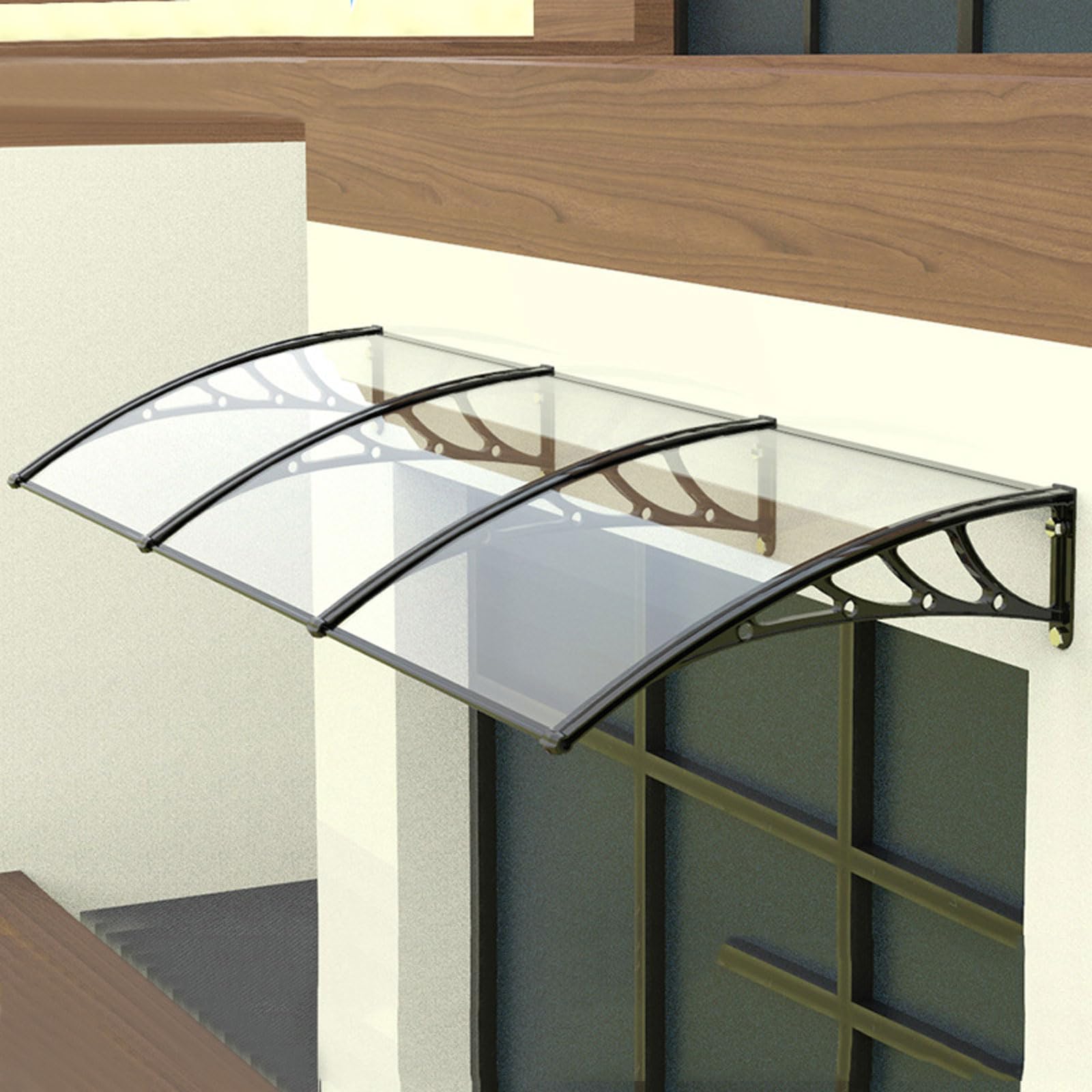 QYMYOZ Window Awnings Exterior Front Door Canopy, Polycarbonate Awning Patio Door Canopies for Outside Door Entrance