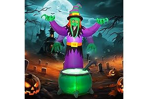 COMIN 6 FT Halloween Inflatables Witch Outdoor Decorations