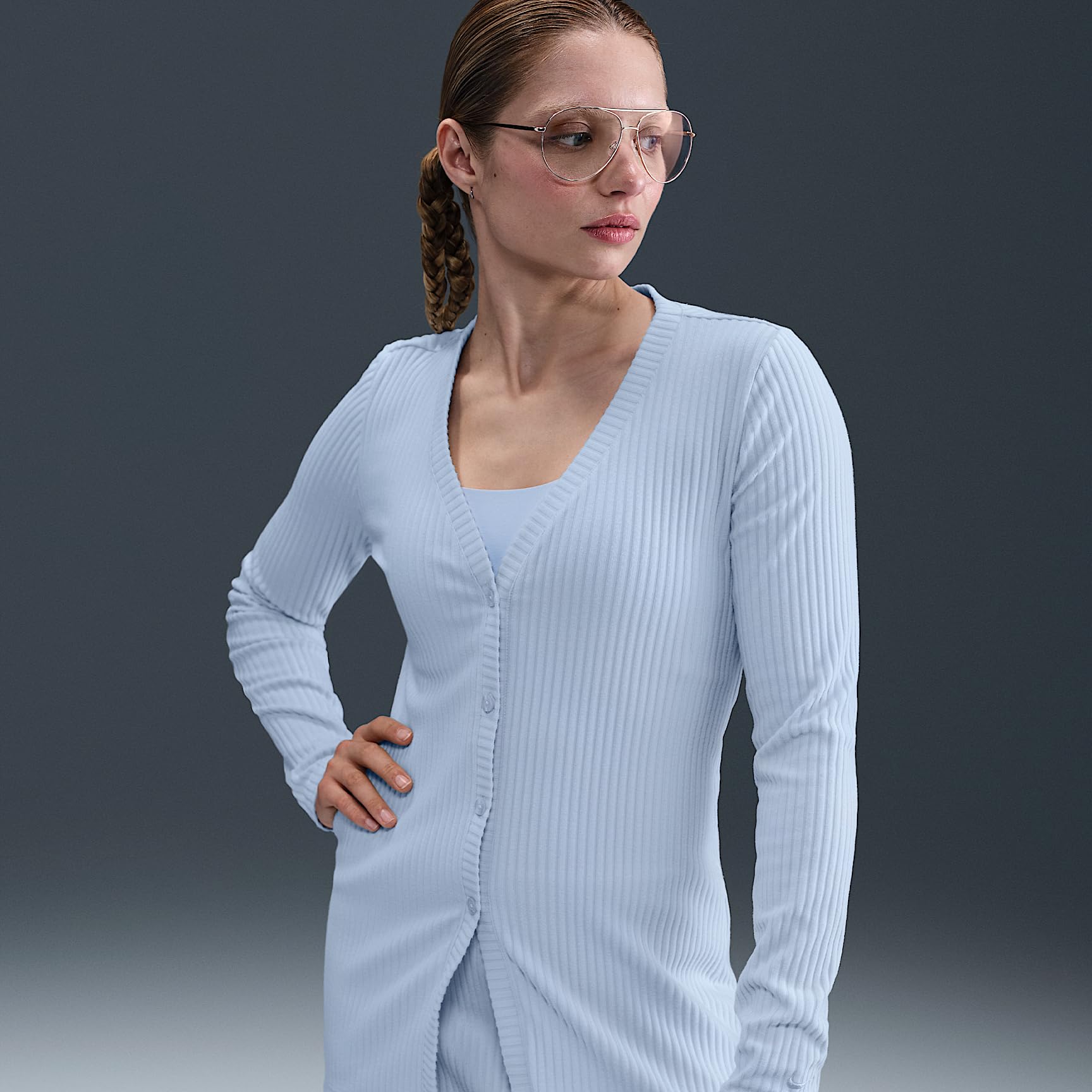 NIKE Sportswear Chill Rib Schmal Geschnittene Strickjacke (Damen) Cárdigan Mujer