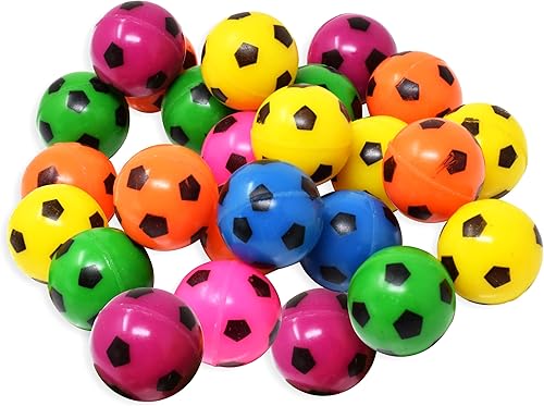 25 bolas inflables para recuerdos de fiesta de niños  Pelota de fútbol colorida de 1.063 in  Pelotas de goma pequeñas de Superball para niños